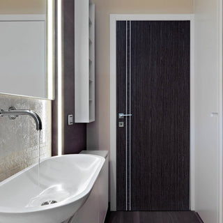 Image: Modern flush grey colour interior door