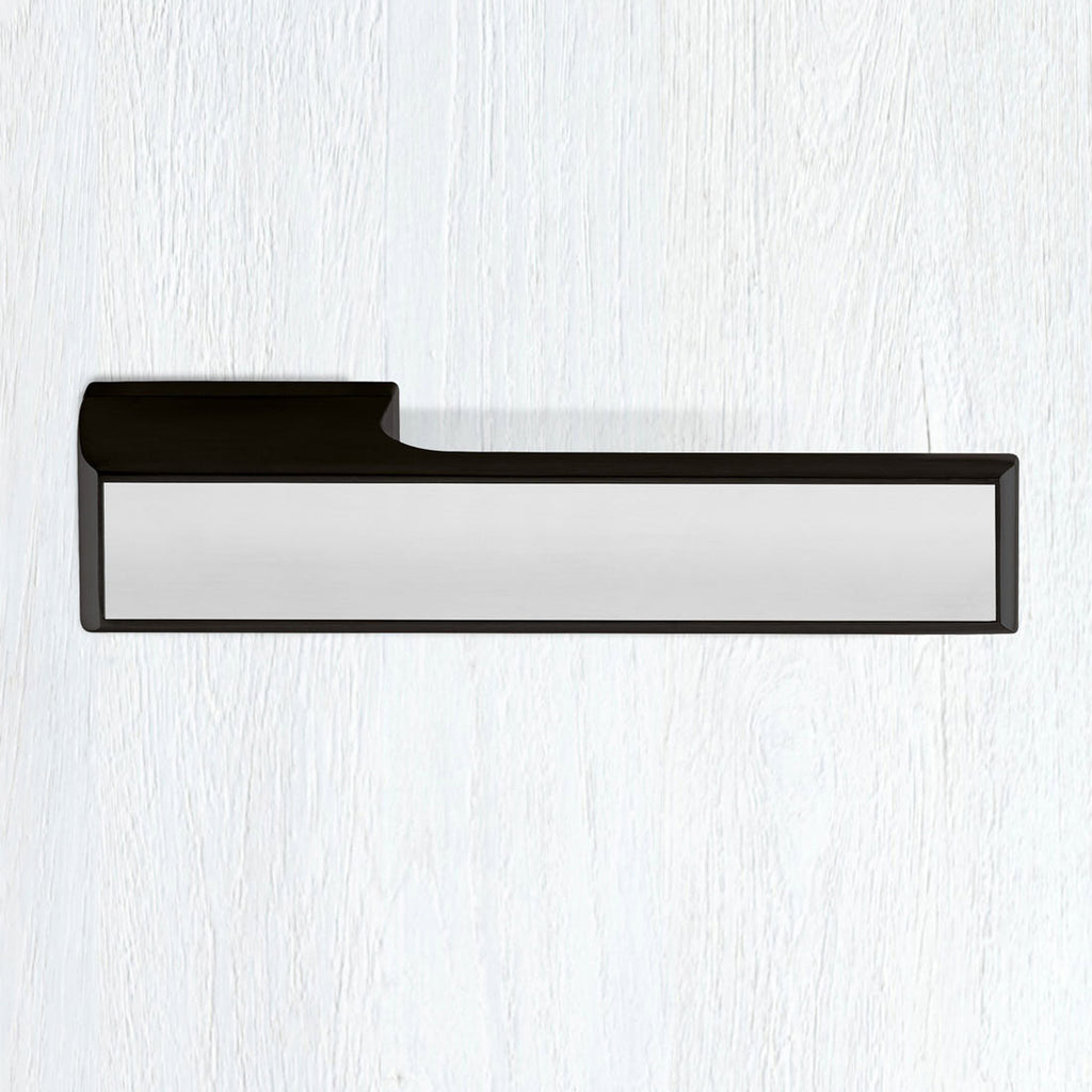 Tupai Rapido VersaLine Tobar Lever on Long Rose - Polished Stainless Steel Decorative Plate - Pearl Black