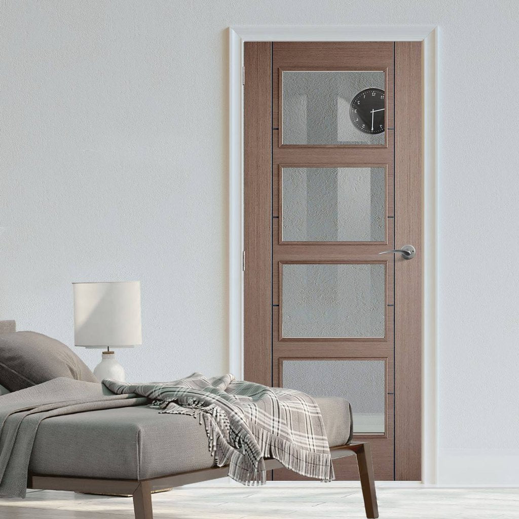 Contemporary grey glazed interior door