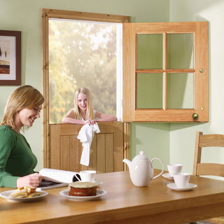 Image: Cottage Stable 4L External Oak Back Door - Clear Double Glazing