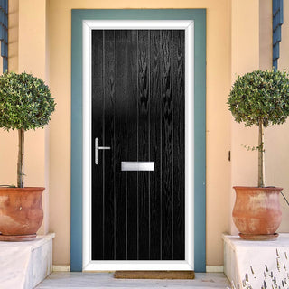 Image: Cottage Style Solid Composite Front Door Set - Shown in Black