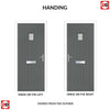 Country Style Aruba 1 Composite Front Door Set with Linear Glass - Shown in Mouse Grey