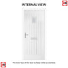Country Style Aruba 1 Composite Front Door Set with Linear Glass - Shown in Mouse Grey