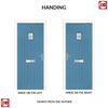 Country Style Aruba 1 Composite Front Door Set with Mirage Glass - Shown in Pastel Blue