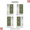 Country Style Aruba 1 Composite Front Door Set with Single Side Screen - Sandblast Ellie Glass - Shown in Reed Green