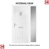 Country Style Aruba 1 Composite Front Door Set with Single Side Screen - Sandblast Ellie Glass - Shown in Reed Green