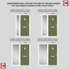 Country Style Aruba 1 Composite Front Door Set with Single Side Screen - Sandblast Ellie Glass - Shown in Reed Green