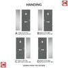 Country Style Aruba 1 Composite Front Door Set with Single Side Screen - Linear Glass - Shown in Mouse Grey