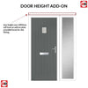 Country Style Aruba 1 Composite Front Door Set with Single Side Screen - Linear Glass - Shown in Mouse Grey