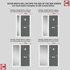 Country Style Aruba 1 Composite Front Door Set with Single Side Screen - Linear Glass - Shown in Mouse Grey
