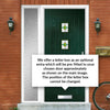 Country Style Aruba 3 Composite Front Door Set with Single Side Screen - Central Laptev Green Glass - Shown in Green