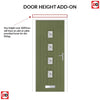 Country Style Aruba 4 Composite Front Door Set with Central Ellie Glass - Shown in Reed Green