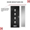 Country Style Aruba 4 Composite Front Door Set with Single Side Screen - Central Laptev Black Glass - Shown in Black
