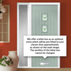 Country Style Aruba 4 Composite Front Door Set with Single Side Screen - Central Murano Green Glass - Shown in Chartwell Green