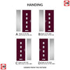 Country Style Aruba 4 Composite Front Door Set with Single Side Screen - Central Pusan Glass - Shown in Purple Violet