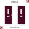 Country Style Catalina 1 Composite Front Door Set with Kupang Red Glass - Shown in Purple Violet