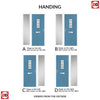 Country Style Catalina 1 Composite Front Door Set with Single Side Screen - Mirage Glass - Shown in Pastel Blue