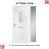 Country Style Catalina 1 Composite Front Door Set with Single Side Screen - Mirage Glass - Shown in Pastel Blue