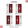 Country Style Firenza 3 Composite Front Door Set with Single Side Screen - Central Whitton Victoria Glass - Shown in Red