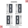 Country Style Seville 2 Composite Front Door Set with Single Side Screen - Pusan Glass - Shown in Slate Grey