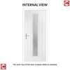 Country Style Uracco 1 Composite Front Door Set with Handle Side Linear Glass - Shown in Red