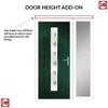Country Style Uracco 1 Composite Front Door Set with Single Side Screen - Central Tahoe Green Glass - Shown in Green