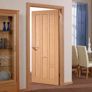 Image: Fire Door, Coventry Contemporary Oak Panel - 30 Minute Fire Rated