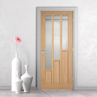 Image: Bespoke Coventry Contemporary Oak Door - Clear Glass