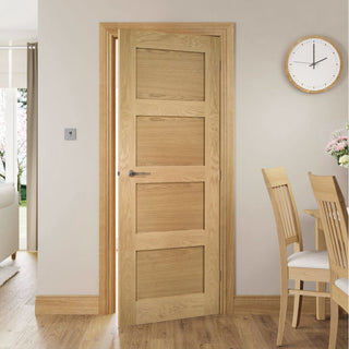 Image: Coventry Shaker Style Oak Fire Door - 1/2 Hour Fire Rated - Unfinished