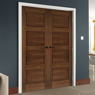 Image: Coventry Walnut Prefinished Shaker Style Door Pair