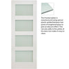 Coventry Shaker Absolute Evokit Single Pocket Door Detail - Frosted Glass - White Primed