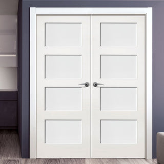 Image: Coventry White Primed Shaker Door Pair