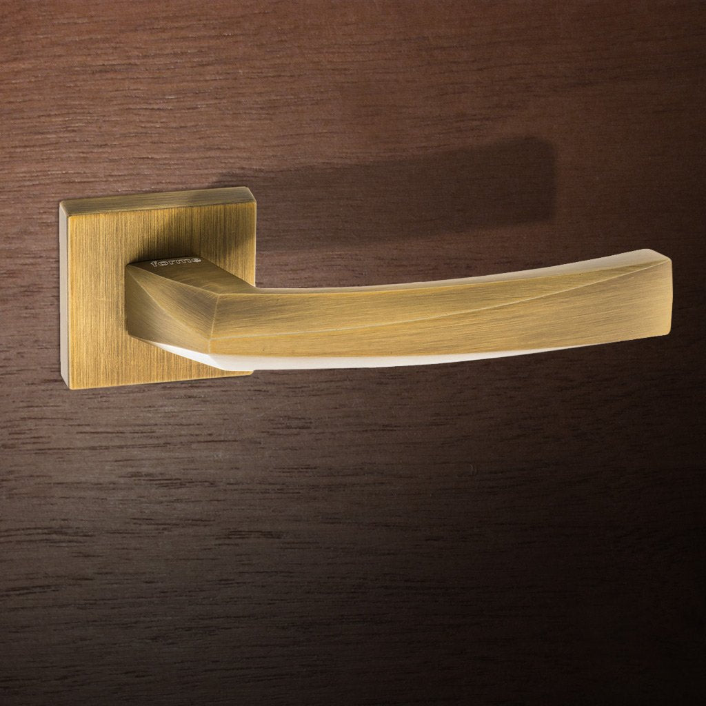 Crystal Forme Designer Lever on Minimal Square Rose - Yester Bronze