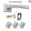 Crystal Forme Designer Lever on Minimal Square Rose - Satin Chrome Handle Pack