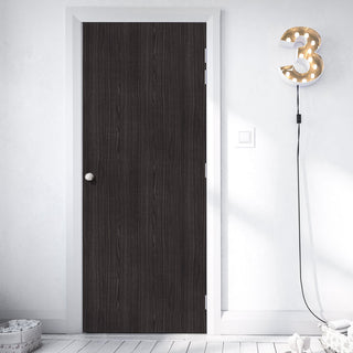 Image: Bespoke Door - Flush American Dark Grey Ash Veneer - Prefinished