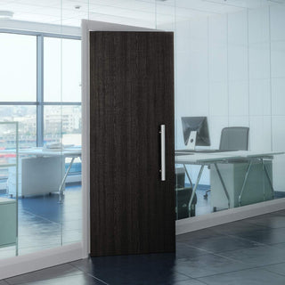 Image: Bespoke Fire Door - Flush American Dark Grey Ash Veneer - 30 Minute Fire Rated - Prefinished