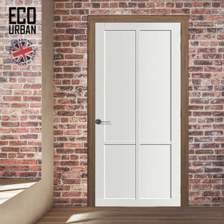 Image: Bronx 4 Panel Solid Wood Internal Door UK Made DD6315 - Eco-Urban® Cloud White Premium Primed