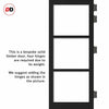 Urban Ultimate® Room Divider Manchester 3 Pane Door DD6306C with Matching Side - Clear Glass - Colour & Height Options