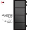 Brooklyn 4 Pane Solid Wood Internal Door UK Made DD6308 - Tinted Glass - Eco-Urban® Shadow Black Premium Primed
