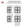 Bespoke Room Divider - Eco-Urban® Tromso Eco-Urban® Door Pair DD6402C - Clear Glass with Full Glass Side - Premium Primed - Colour & Size Options