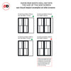 Bespoke Room Divider - Eco-Urban® Hampton Door Pair DD6413F - Frosted Glass with Full Glass Side - Premium Primed - Colour & Size Options