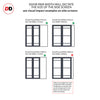 Bespoke Room Divider - Eco-Urban® Malvan Door Pair DD6414F - Frosted Glass with Full Glass Side - Premium Primed - Colour & Size Options