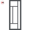 Urban Ultimate® Room Divider Portobello 5 Pane Door Pair DD6438F - Frosted Glass with Matching Side - Colour & Size Options