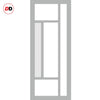 Handmade Eco-Urban Portobello 5 Pane Solid Wood Internal Door UK Made DD6438G Clear Glass(1 FROSTED PANE) - Eco-Urban® Mist Grey Premium Primed