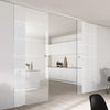 Double Glass Sliding Door - Drem 8mm Clear Glass - Obscure Printed Design - Planeo 60 Pro Kit