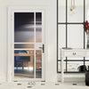 JB Kind Industrial City White Internal Door - Clear Glass - Prefinished