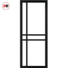 Room Divider - Handmade Eco-Urban® Glasgow Door Pair DD6314C - Clear Glass - Premium Primed - Colour & Size Options