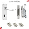 DL54 Victorian Scroll Suite Lever Lock Polished Chrome Handle Pack