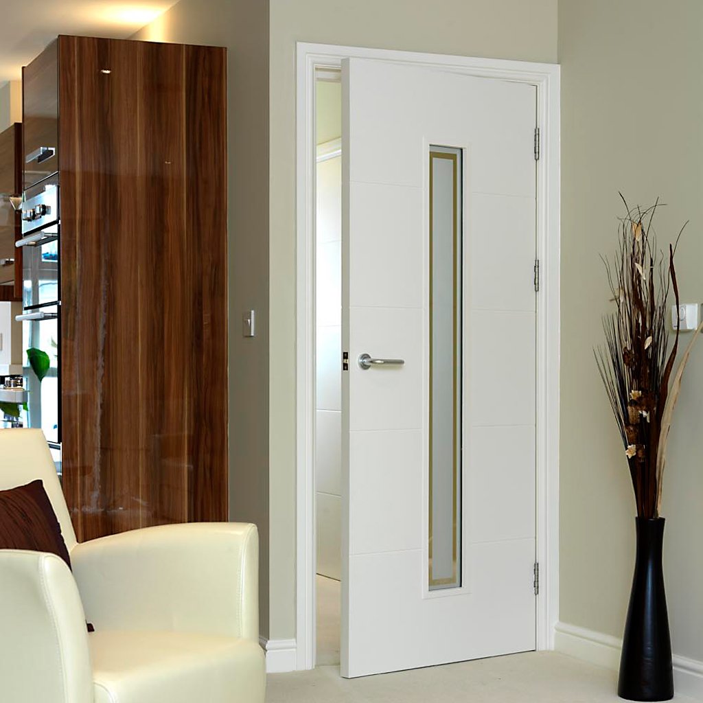 Modern interior white glazed door from JBK