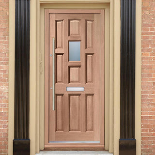 Image: York Meranti Hardwood Wooden Front Door - Toughened Double Glazing